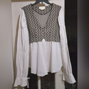 Anthropologie Twofer Blouse & Vest